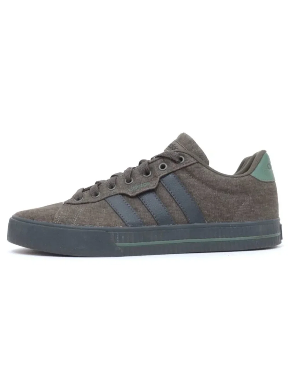 Adidas Mens 8.5 Neo Daily 3.0 'Dark Brown Black Olive Green' Canvas Sneakers
